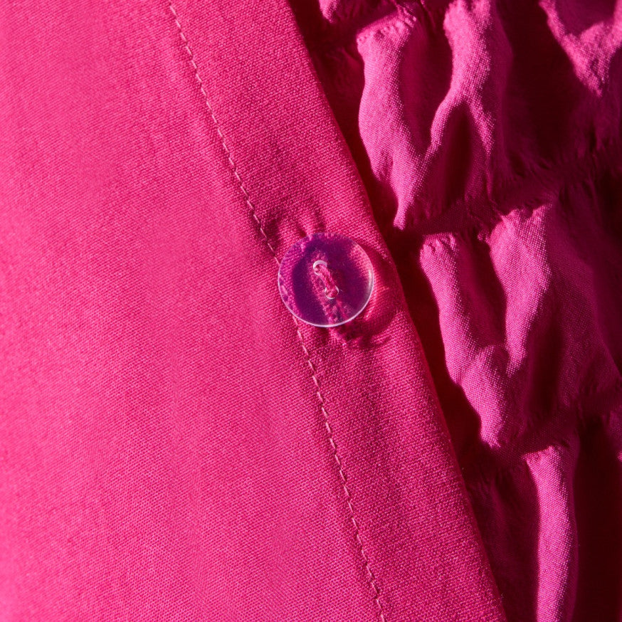 Geometric Seersucker Duvet Cover Set - Hot Pink