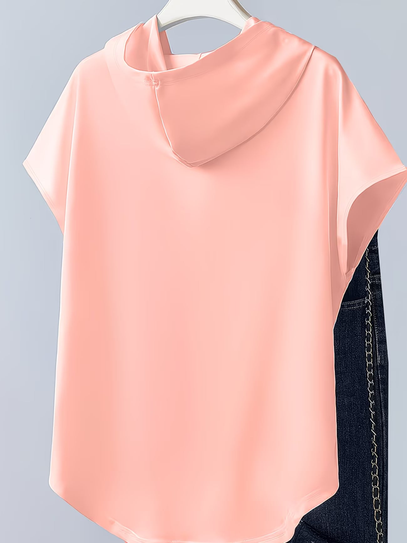 1pc Women's Y2K Retro Minimalist Hooded T-Shirt