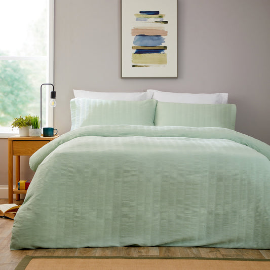Belgravia Sage Green Microfibre Duvet Cover Set