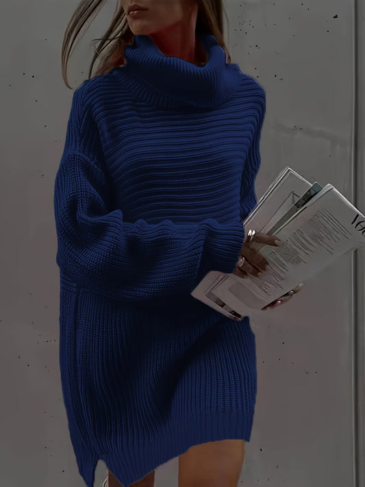 Plus Size High Neck Pullover Dress
