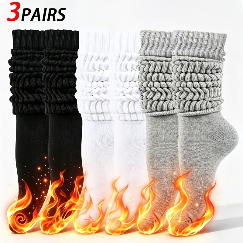 3 Pairs Thermal Slouchy Boot Socks