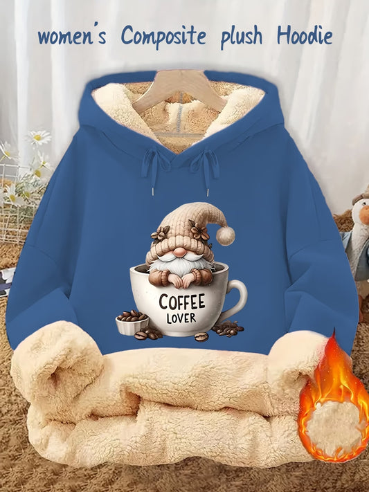 Women's Fleece-Lined Hoodie with Drawstring & Pockets