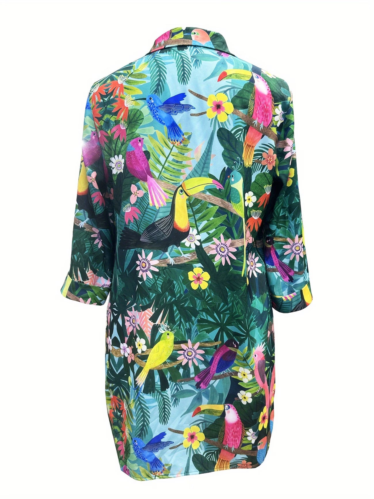 Women's Printed Dress – Holiday Style Green Base
