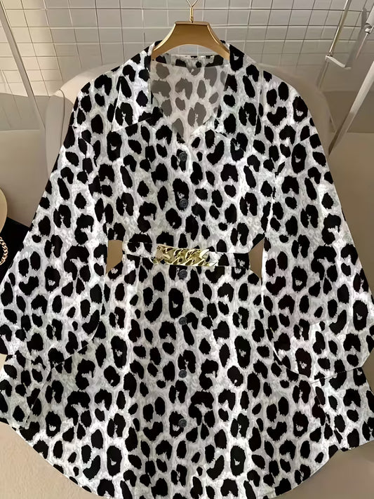 A Vintage-Style Leopard Print Shirt
