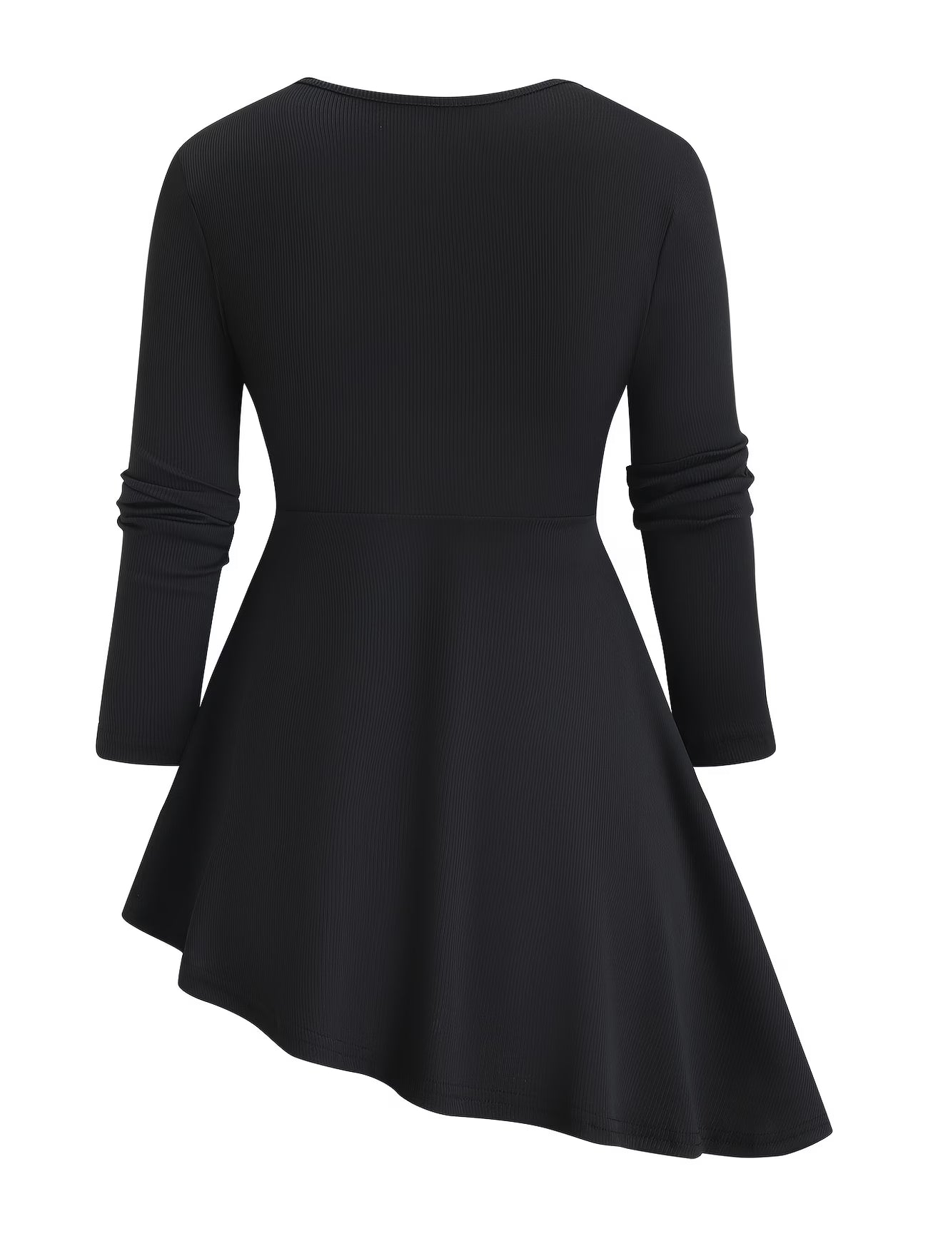 Butterfly Clasp Long Asymmetrical Sleeve T-Shirt