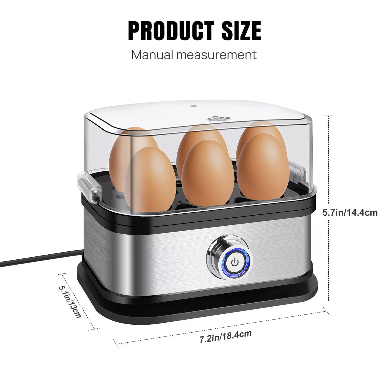 6-Egg Cooker Compact Electric Easy Egg Boiler