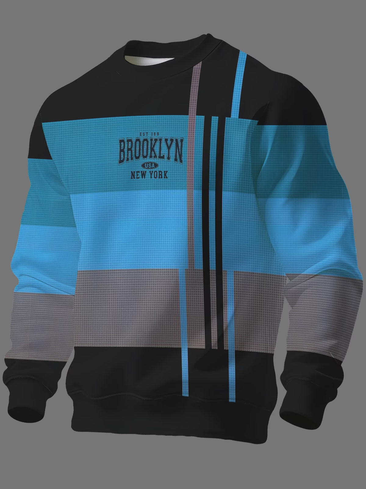 Men’s Brooklyn Logo Colour-Block Crew Neck Sweatshirt