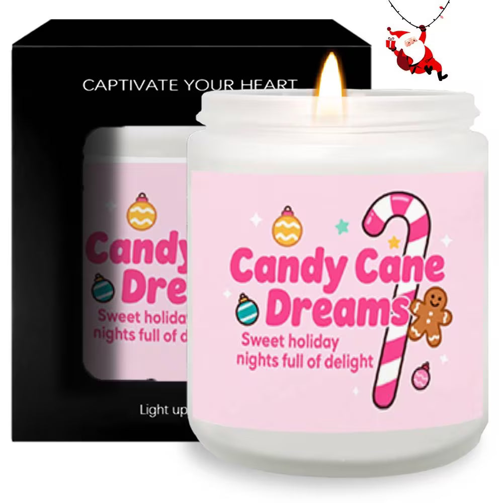 Lavender Scented Candle | Christmas Candy Cane & Gingerbread Dreams Holiday Edition