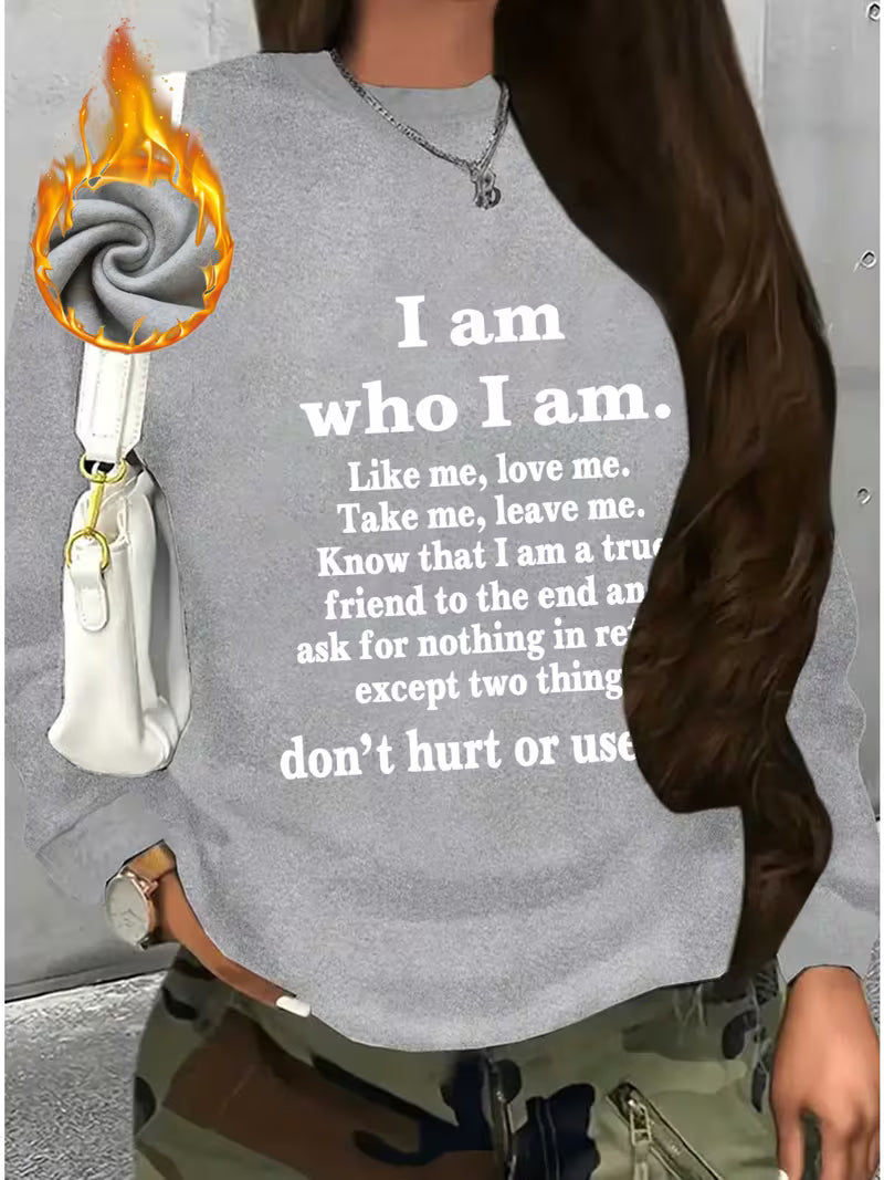 Women'S Casual Plus Size Fleece-Lined Sweatshirt