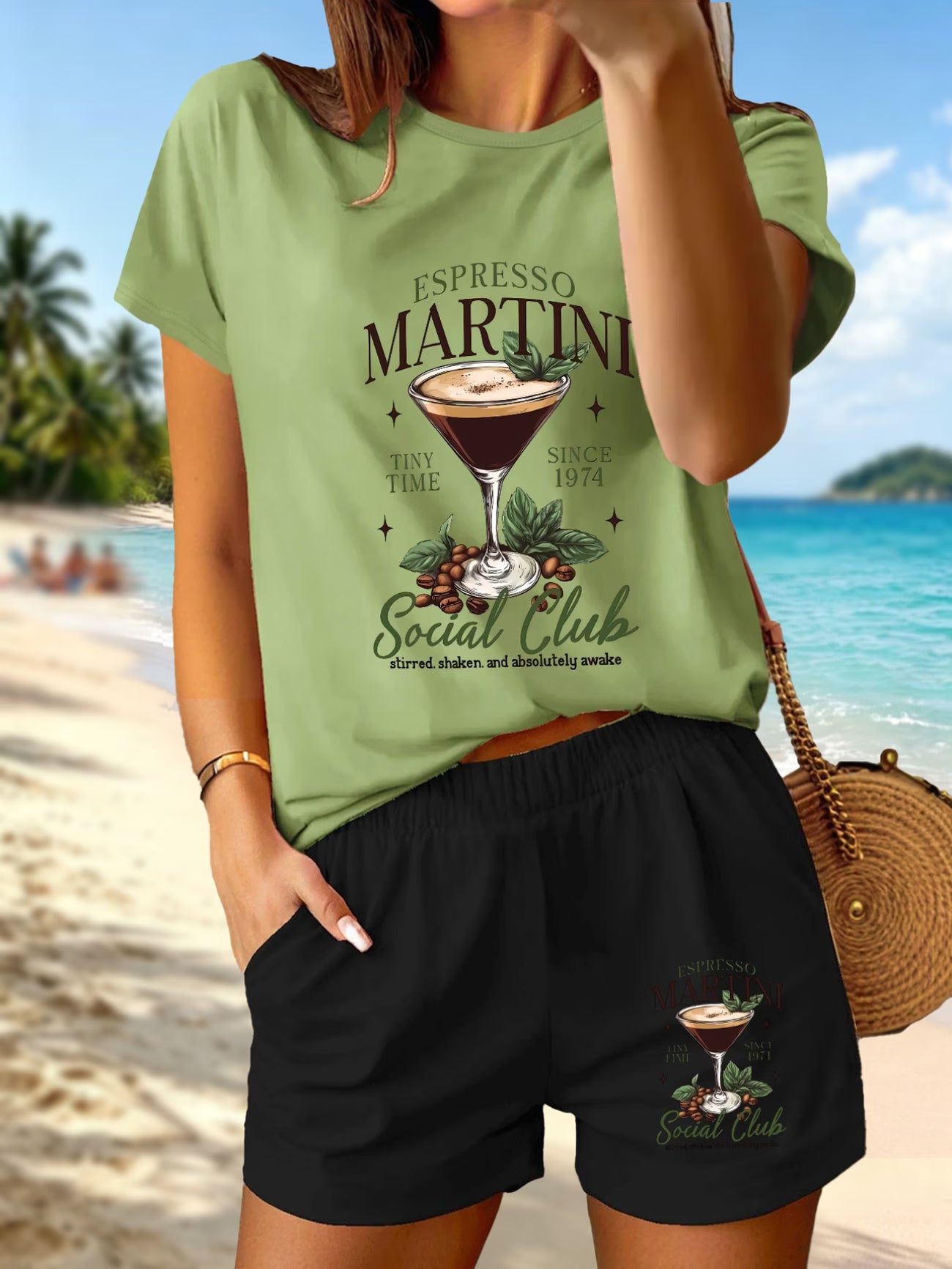 Espresso Martini Printed T-Shirt & Shorts Set