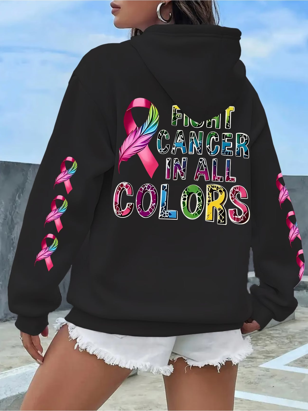 Women's Inspirational Letter Print Casual Hoodie