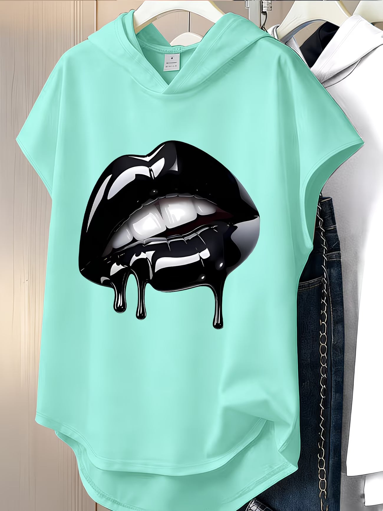 Printed Hooded Tee — Relaxed Fit