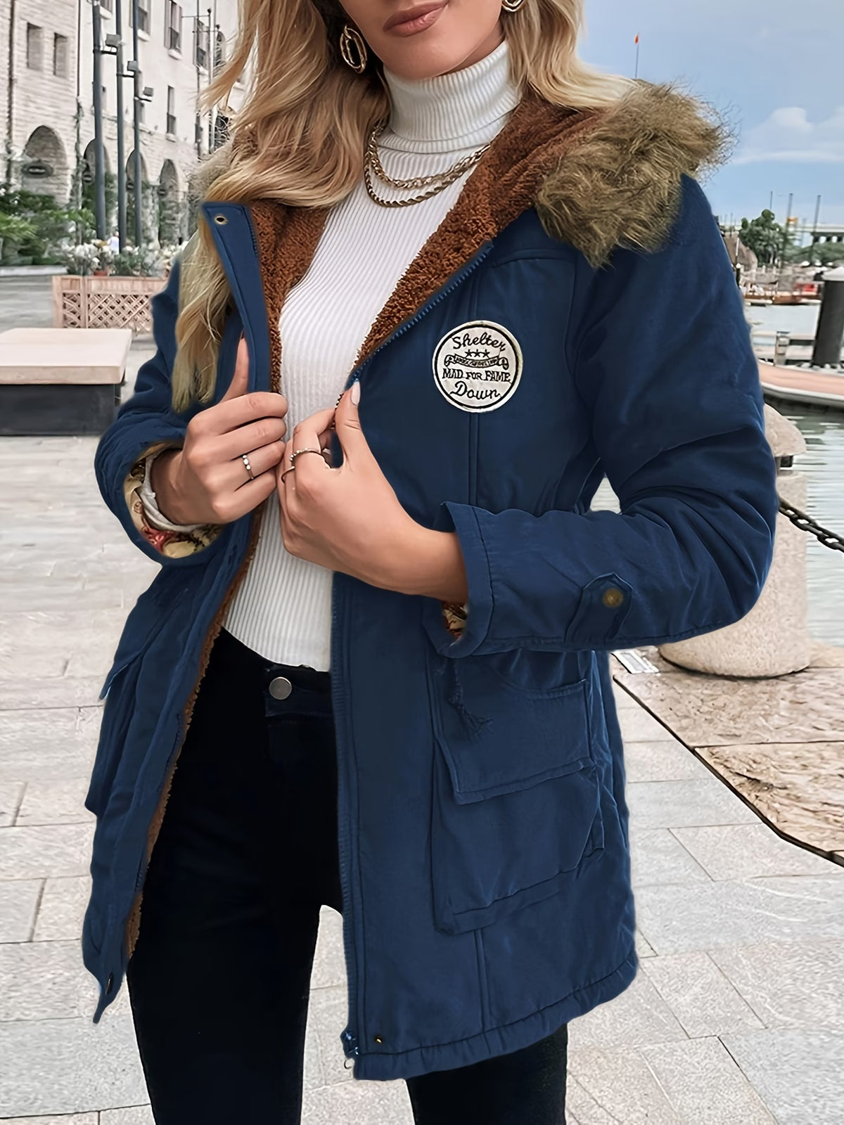 Long Winter Parka Coat with Pockets