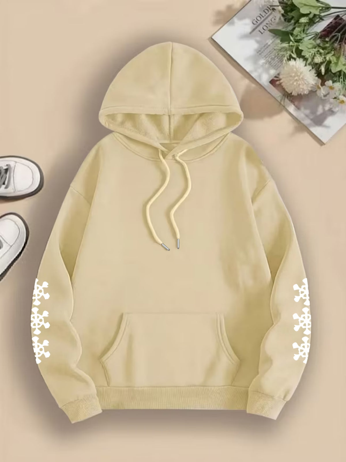 Women's Hot Chocolate Snowman Print Hoodie
