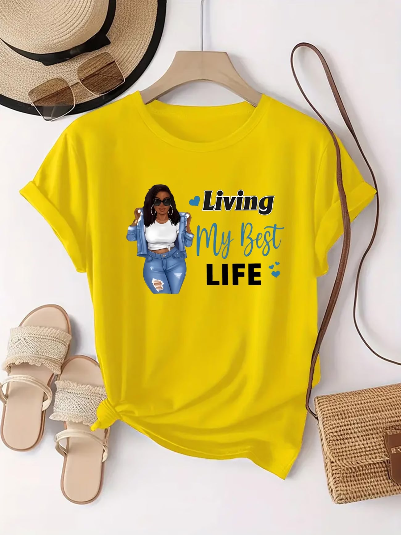 Stylish Woman 'Living My Best Life' T-Shirt