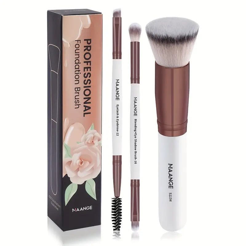 3-Pack Soft Bristle Brush - Foundation, Eye, Brow, Eyeliner