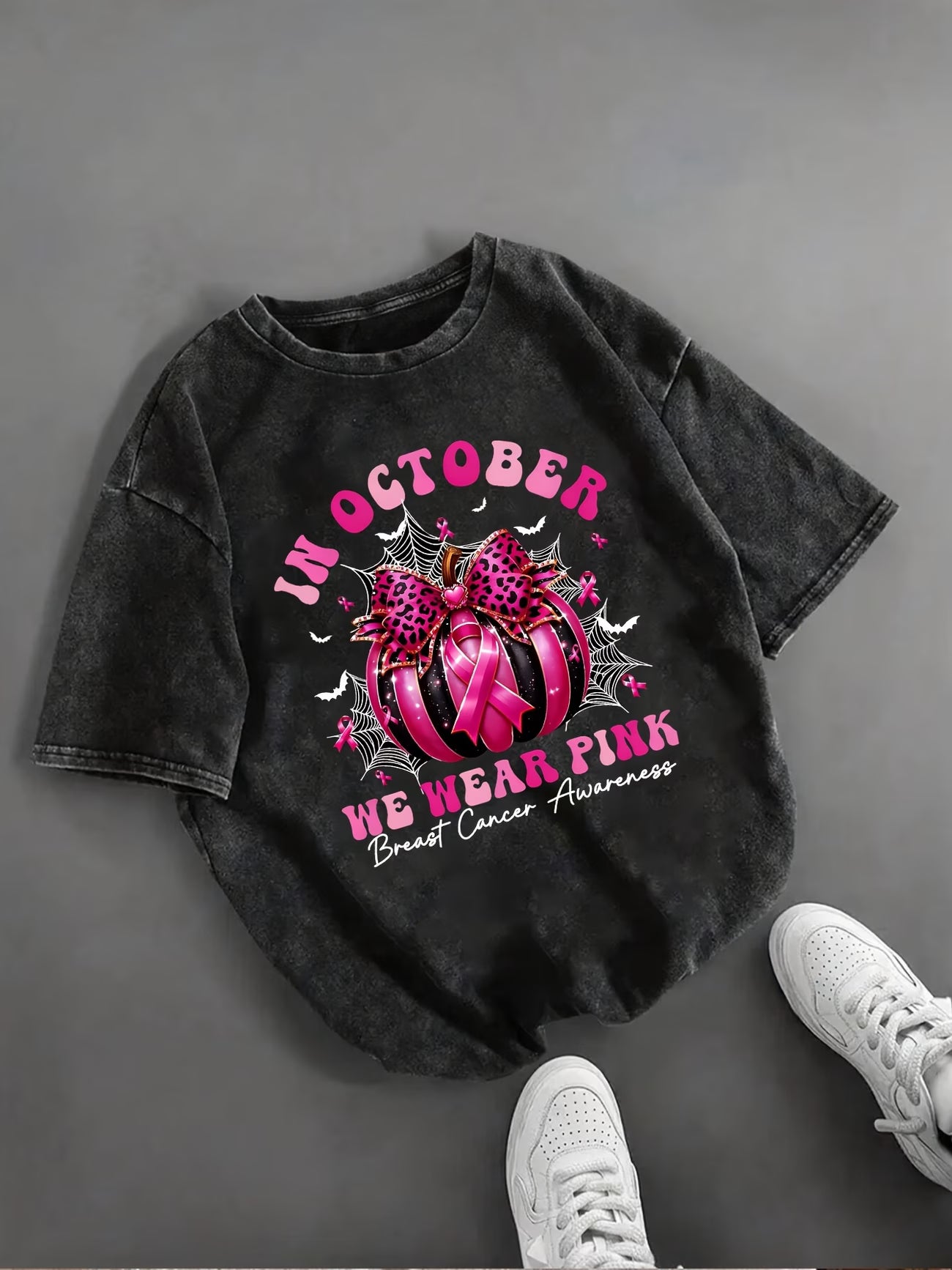 Pink Flirty Pumpkin Graphic Print Top