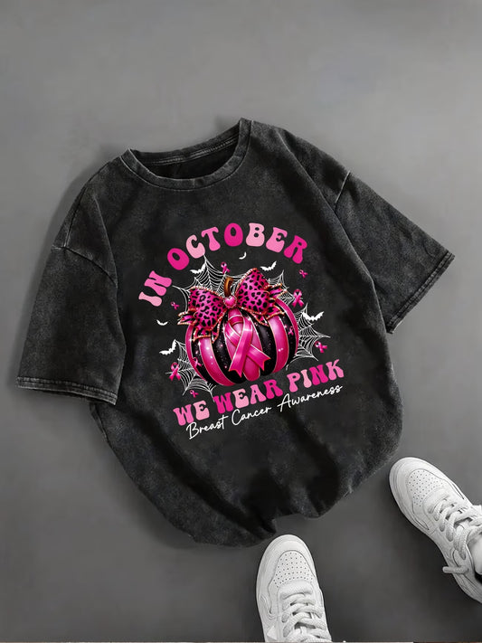 Pink Flirty Pumpkin Graphic Print Top