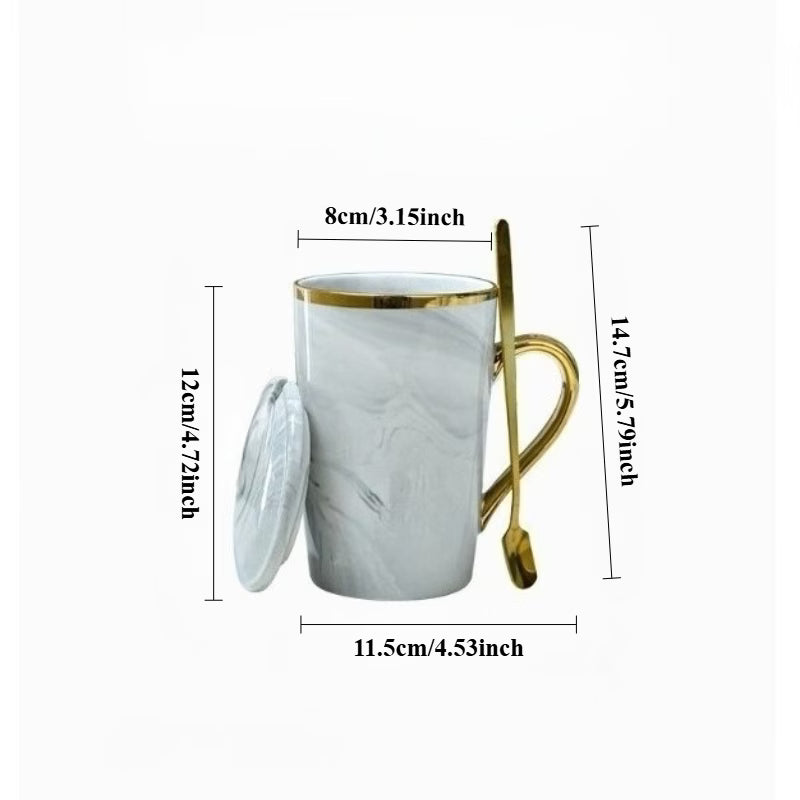 14.2oz Ceramic Insulated Coffee Mug with Lid,