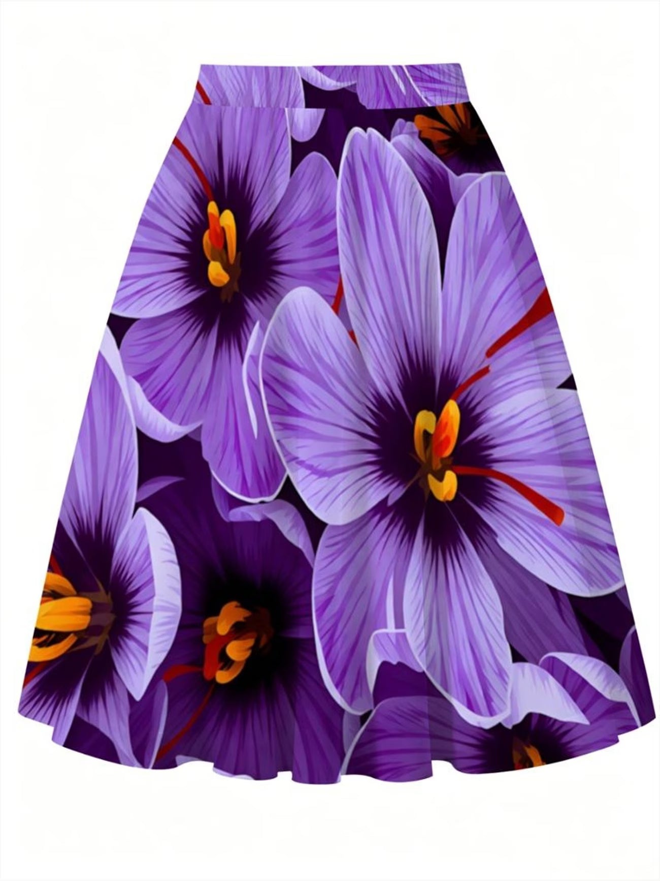 Women's Saffron Floral Midi Skirt