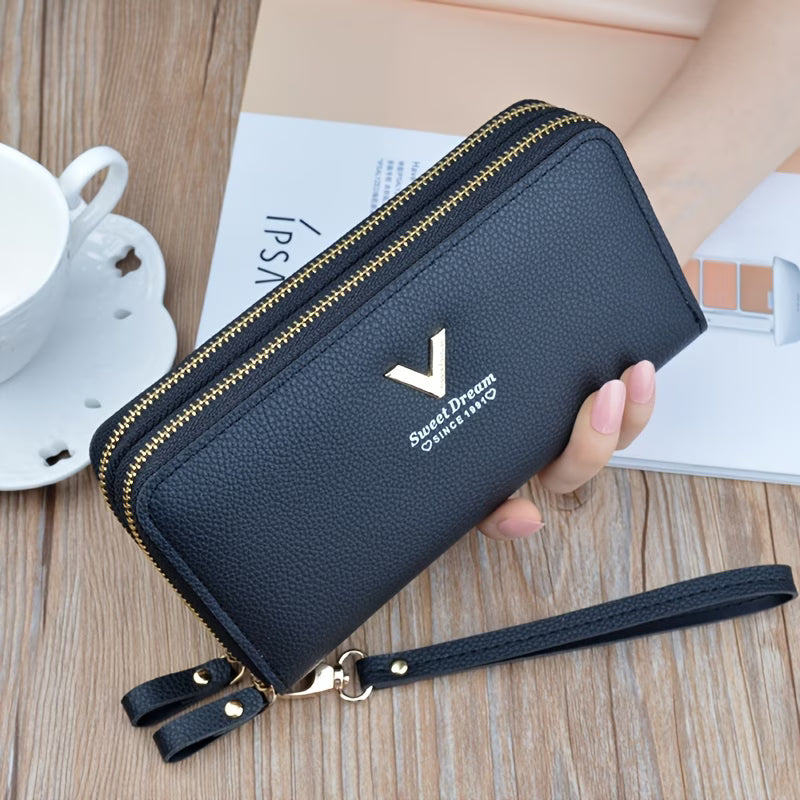 Women's Fashionable Coin Purse – Dual Zipper Wallet with Multi-Card Slots