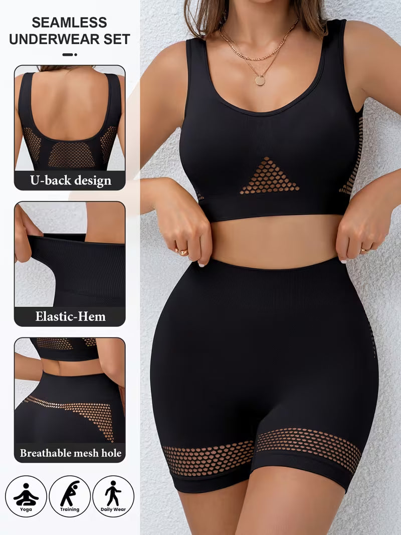 Women'S Sports Bra and Shorts Set