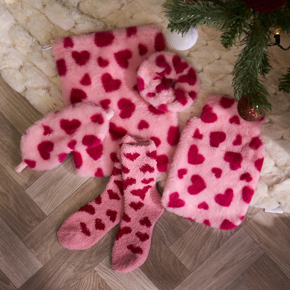 Candy Stripe Hot Water Bottle Gift Set