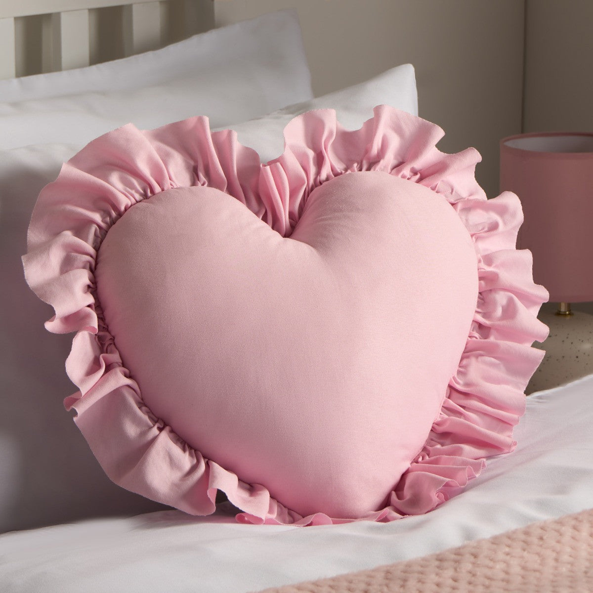 Frill Heart Shaped Stripe Cushion
