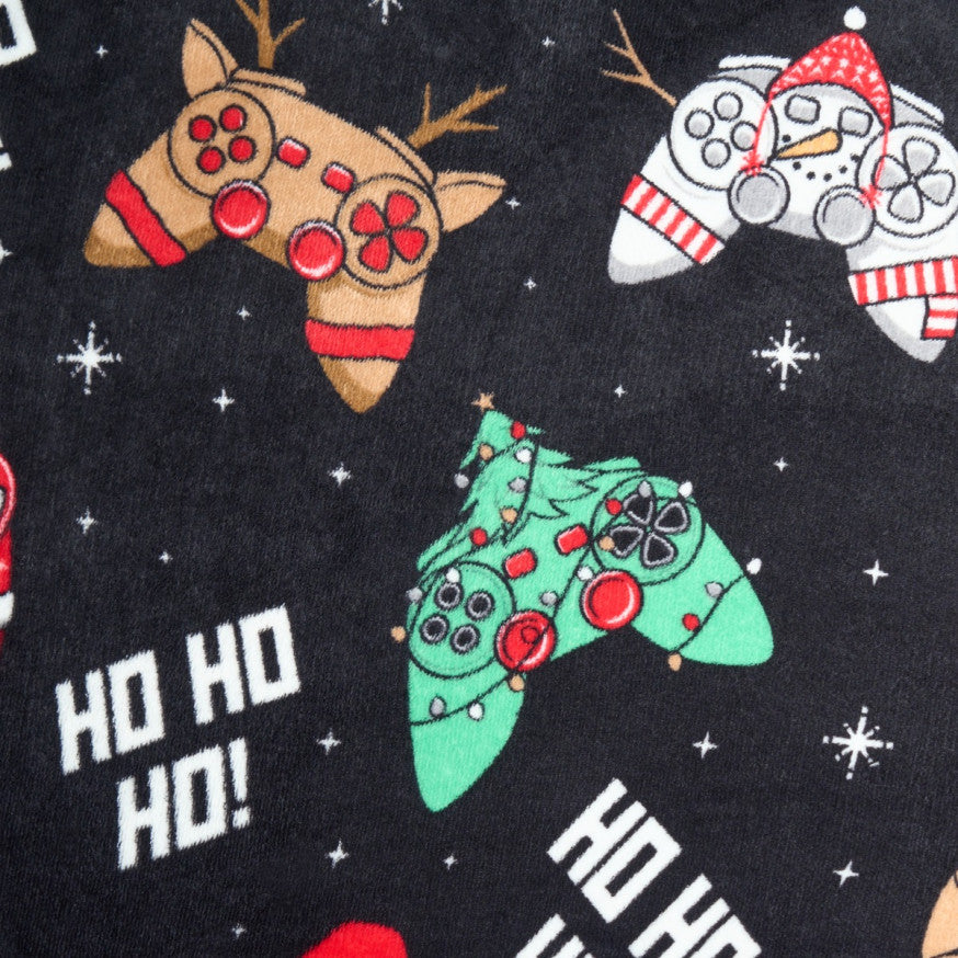 Christmas Gaming Fleece Throw – Black