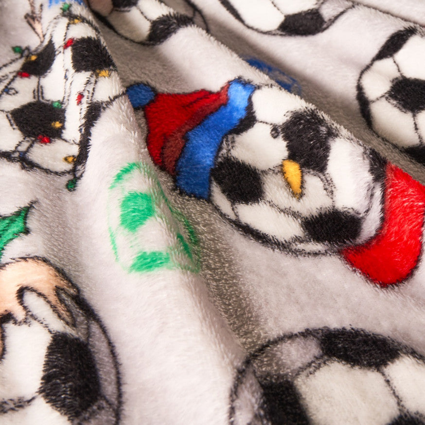 Christmas Football Fleece Throw – Grey