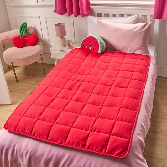 Kids Supersoft Weighted Blanket, Pink/Red - 3kg
