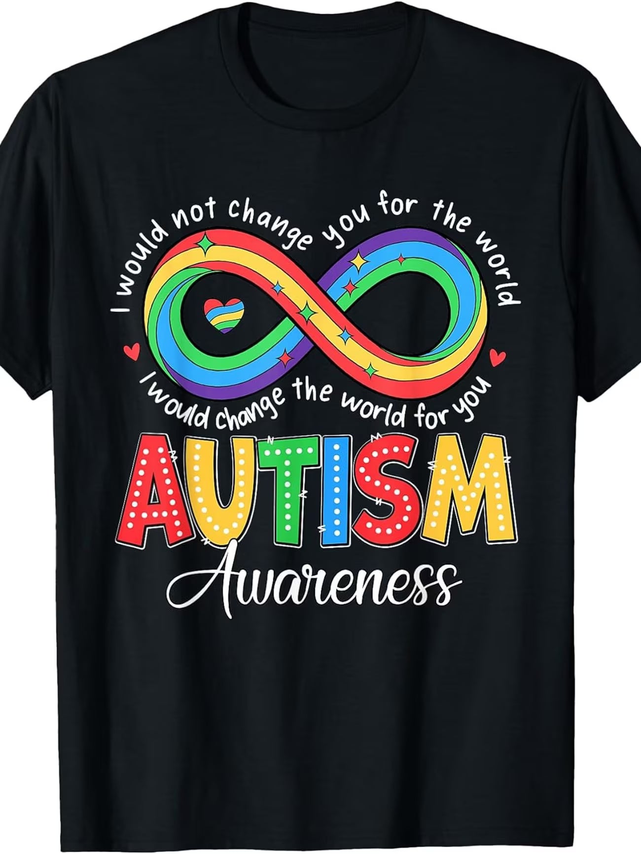 Men's Autism Awareness T-Shirt — Infinity Symbol "Accept, Understand, Love" Crew Neck Graphic Tee