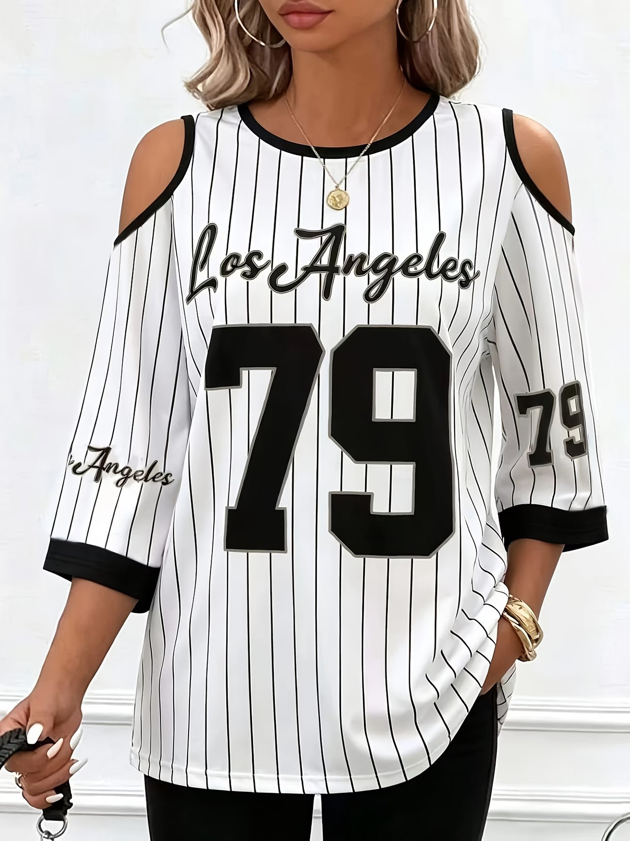 Striped Off-Shoulder Top – Plus Size