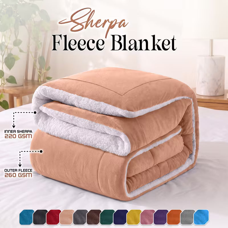 Double-Sided Sherpa Fleece Blanket