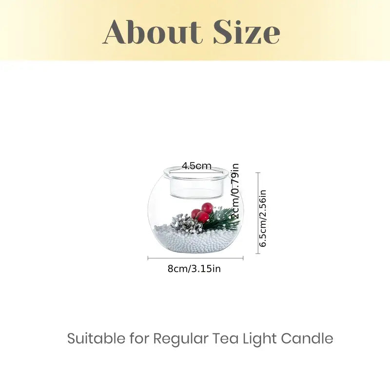 Set of 3 Christmas Tealight Candle Holders:
