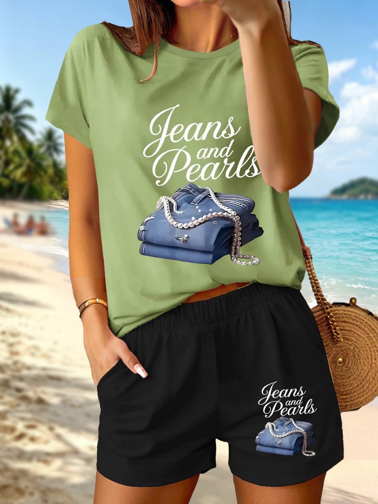 Printed Pattern 2-Piece Casual Athletic Set