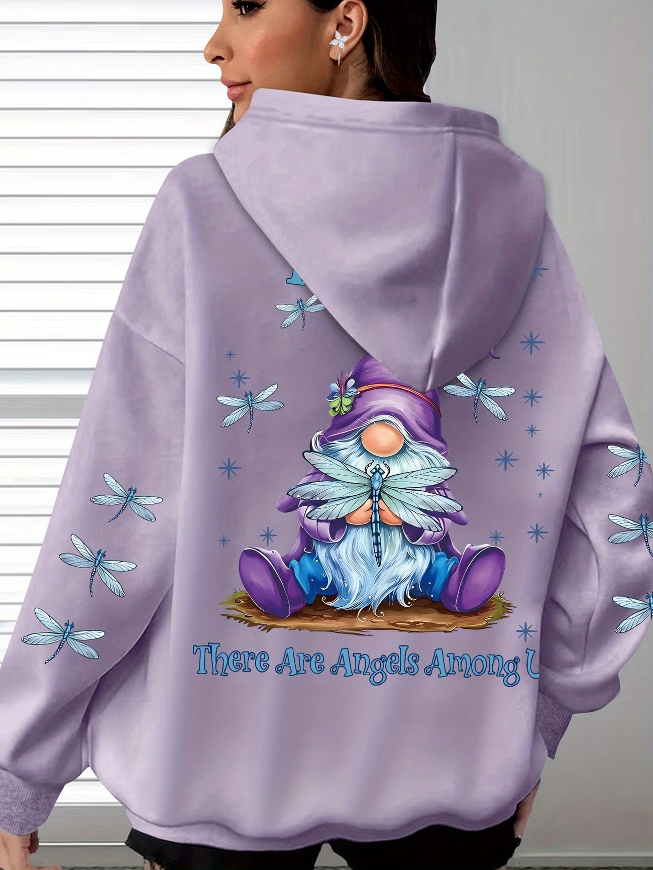 Women's Dwarf & Dragonfly Print Hoodie
