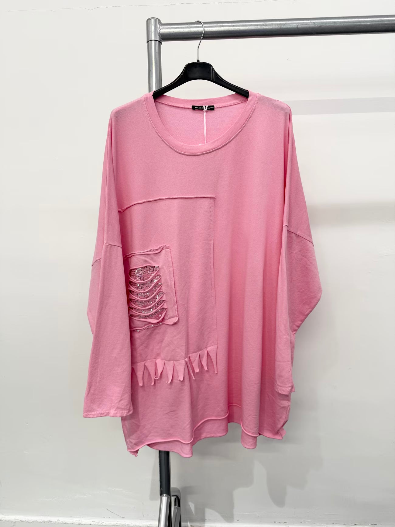 PURE STRETCHY COTTON PLUS SIZE RAW EDGED TOP