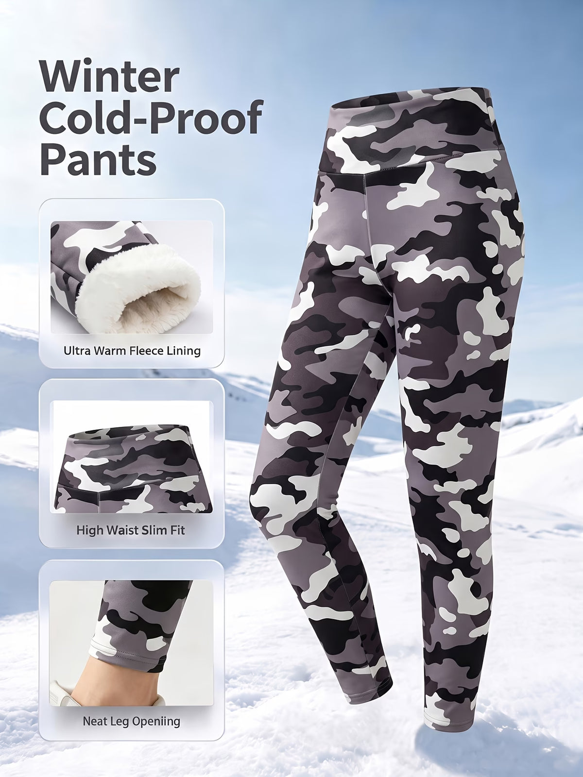 Women's High-Waisted Camouflage-Print Leggings, Slim-Fit Training Pants for Casual Outdoor Wear