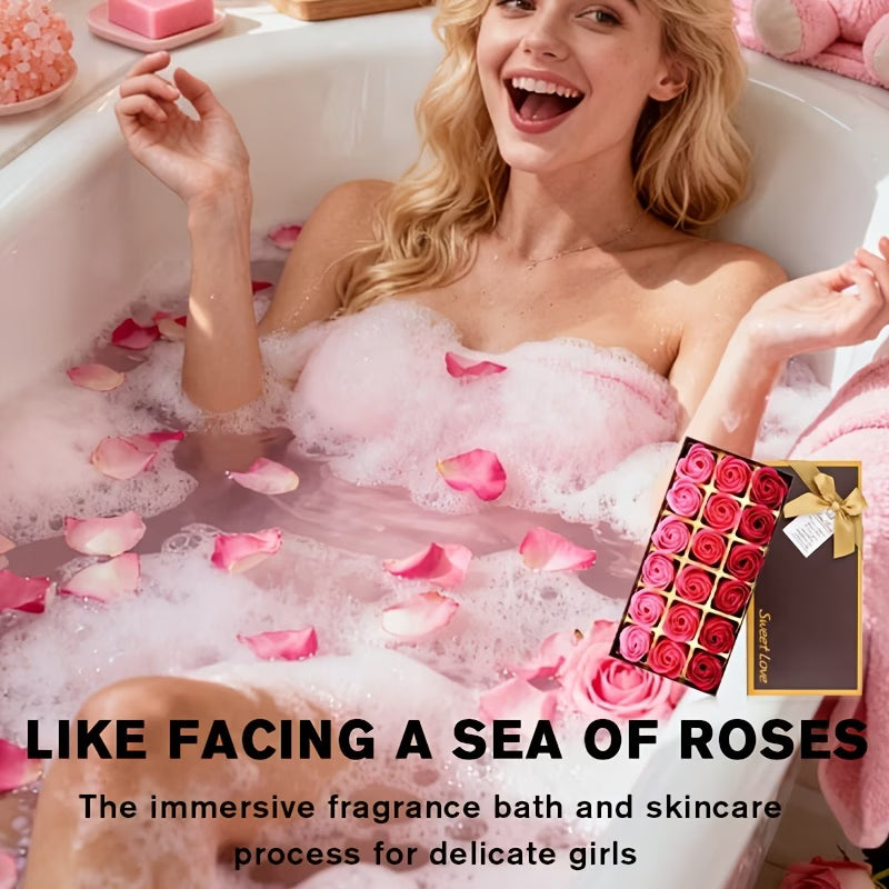 18-Piece Rose Petal Soap Gift Box