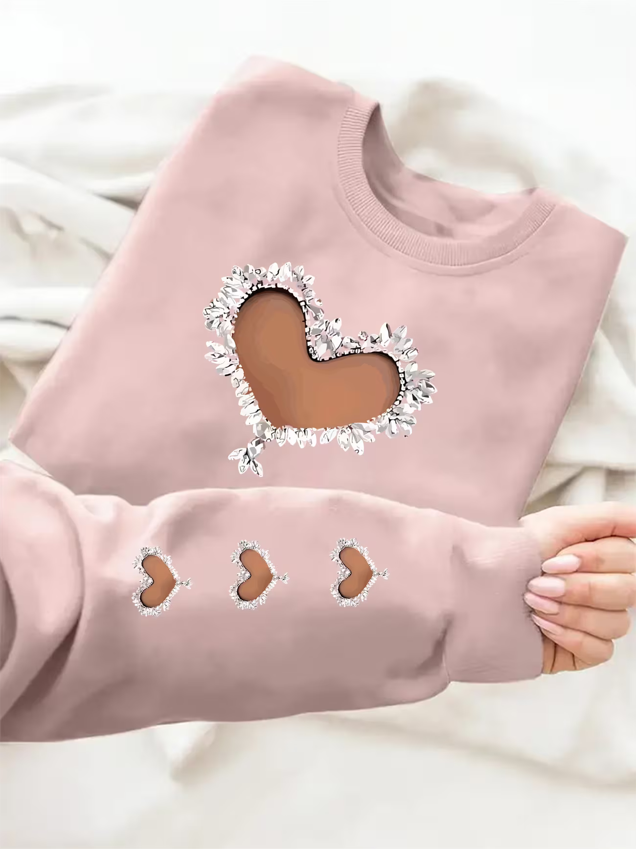 Heart Pattern Sleeve sweaters