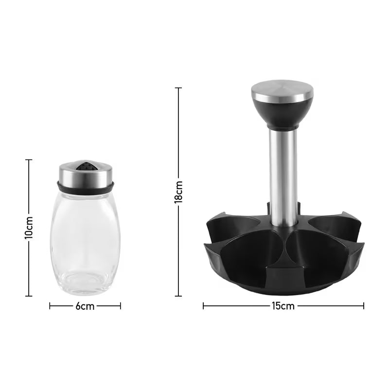 6-Jar Revolving Spice Rack Organizer Holder,