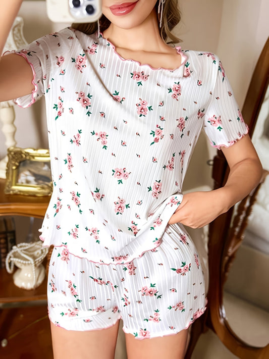 Floral Lace Pajama Set