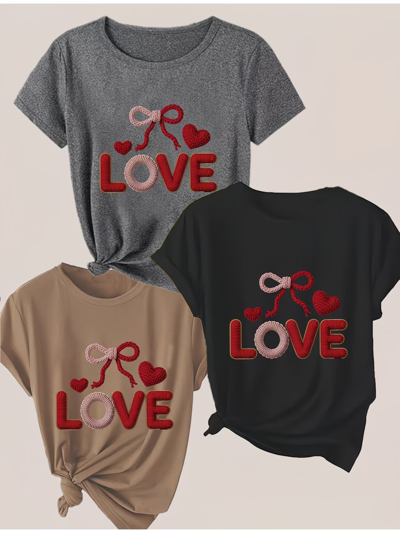 Three-Pack Women's Short-Sleeve T-Shirt Stretch Tops