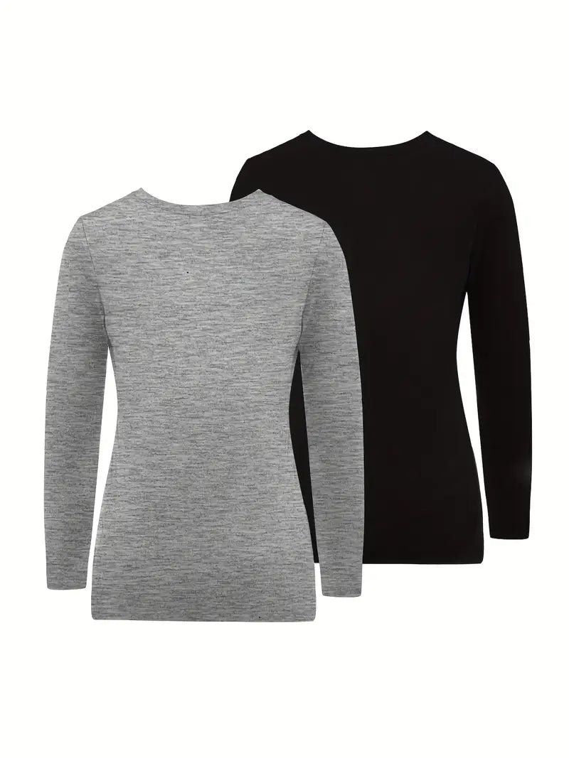 2pcs pcs Set Black and Gray Solid Color
