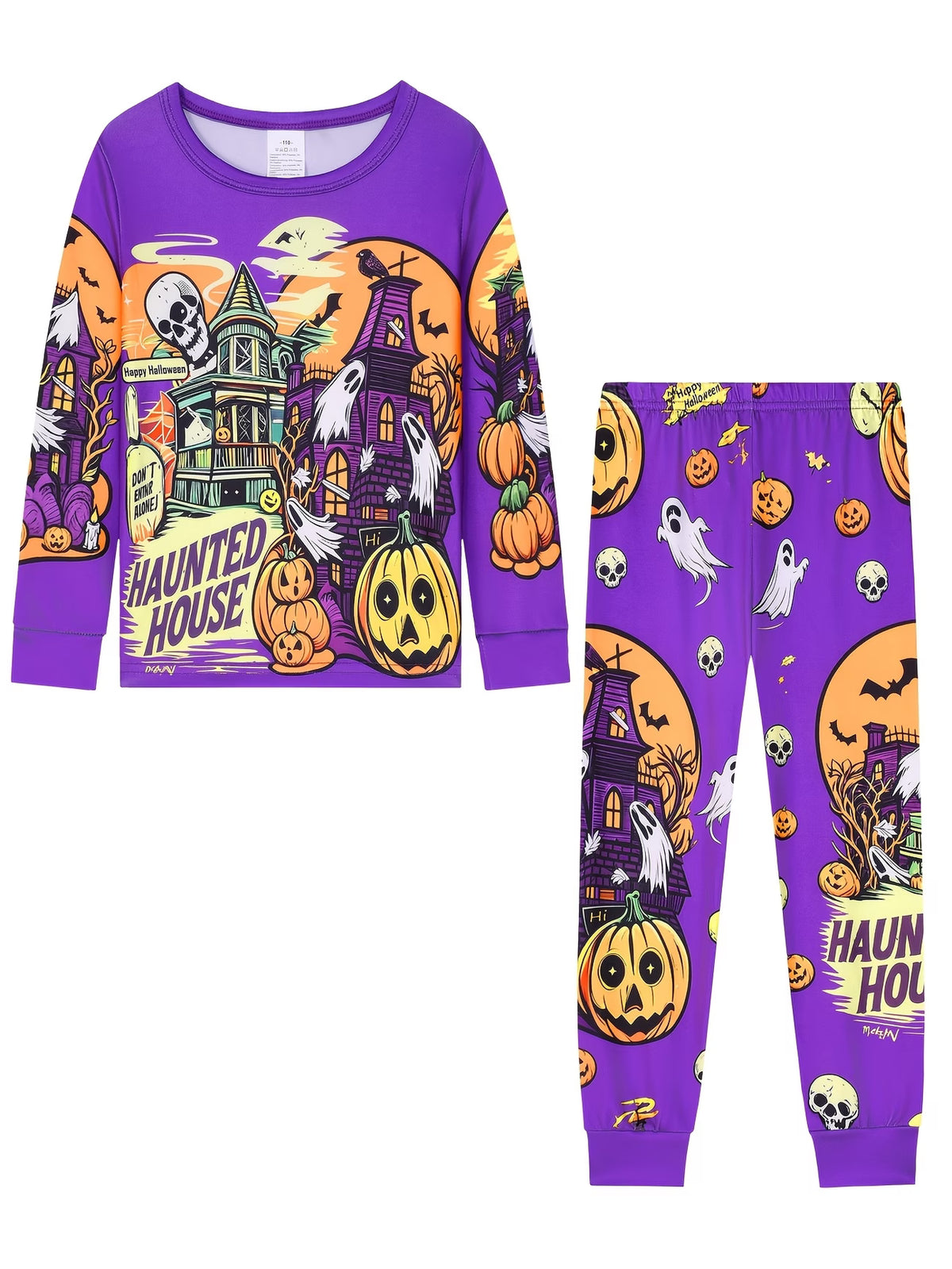 Kids’ Halloween Pumpkin House Long-Sleeve Pyjama Set