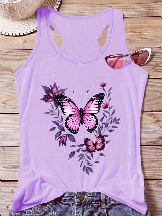 Floral Butterfly Tank Top | Curve Collection