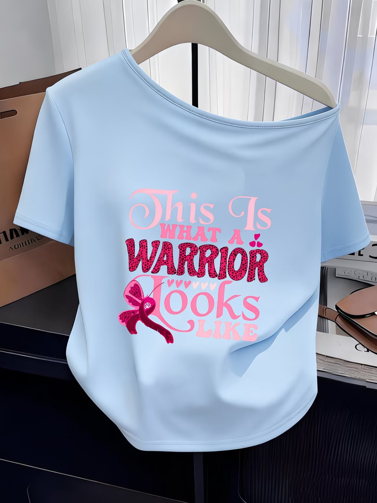 Breast Cancer Awareness Butterfly & Leopard Print T-Shirt
