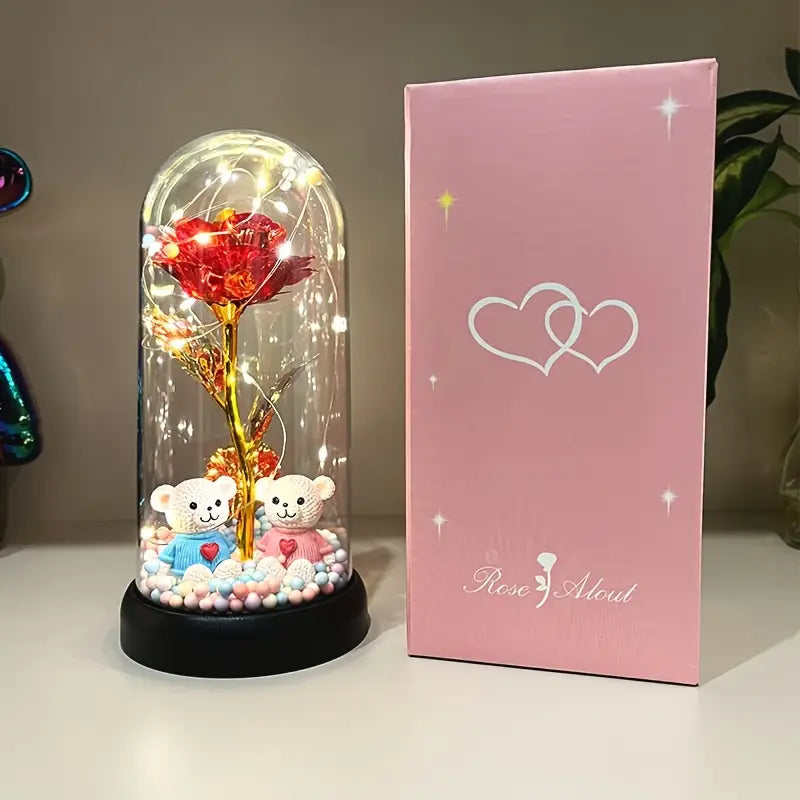 1pc Glow-in-the-Dark Rose Flower Decoration with LED-like Glow