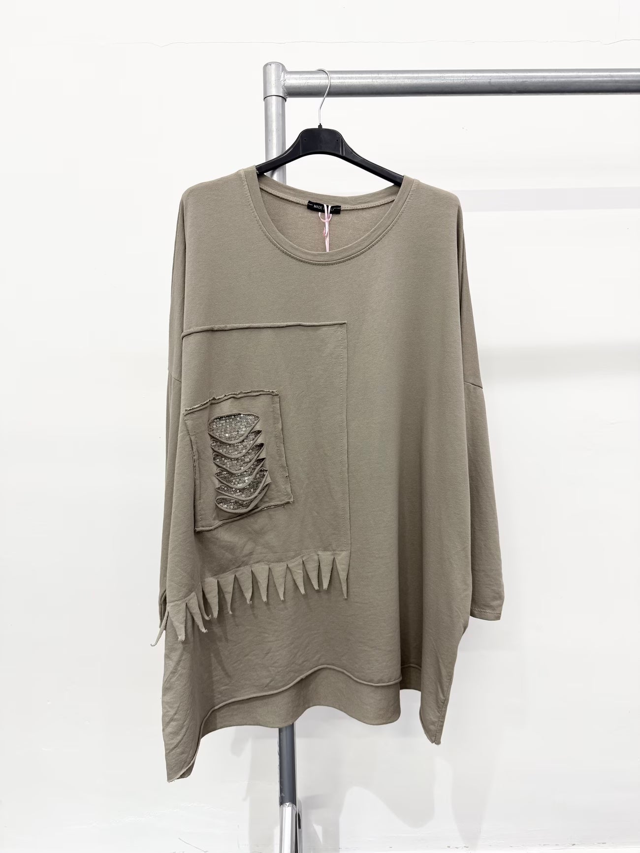 PURE STRETCHY COTTON PLUS SIZE RAW EDGED TOP